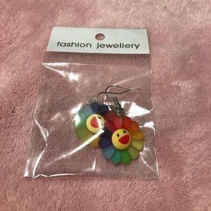 Novelty Rainbow Flower Earrings